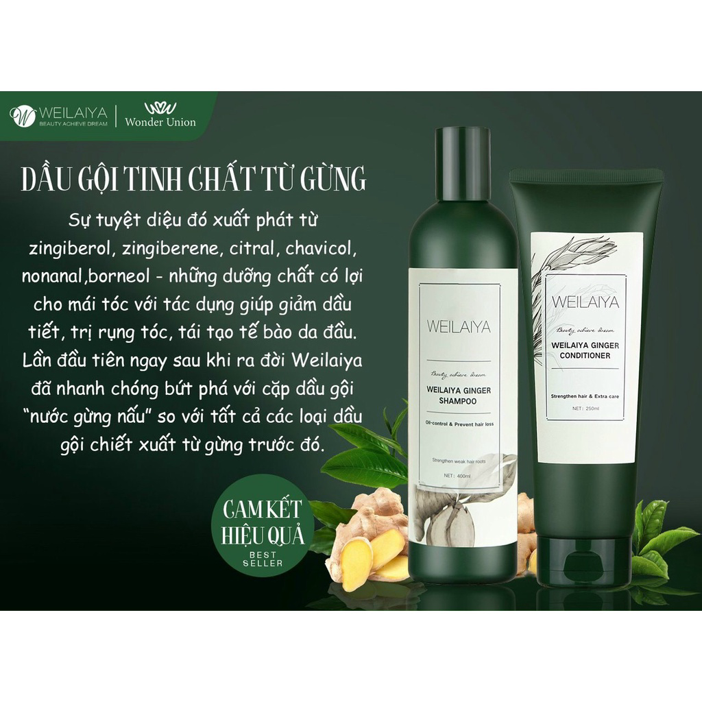 CẶP GỘI XẢ GỪNG WEILAIYA - dành cho tóc dầu - Qùa Tặng
