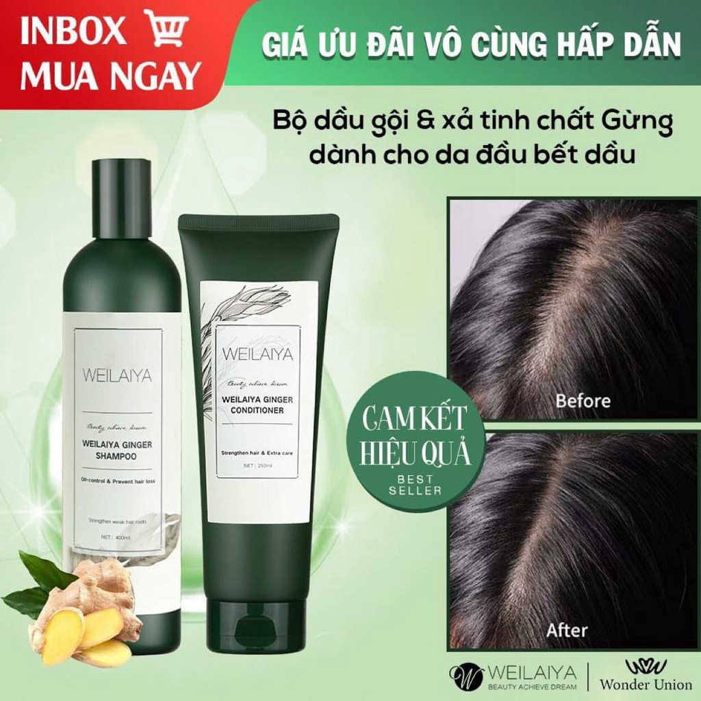 CẶP GỘI XẢ GỪNG WEILAIYA - dành cho tóc dầu - Qùa Tặng