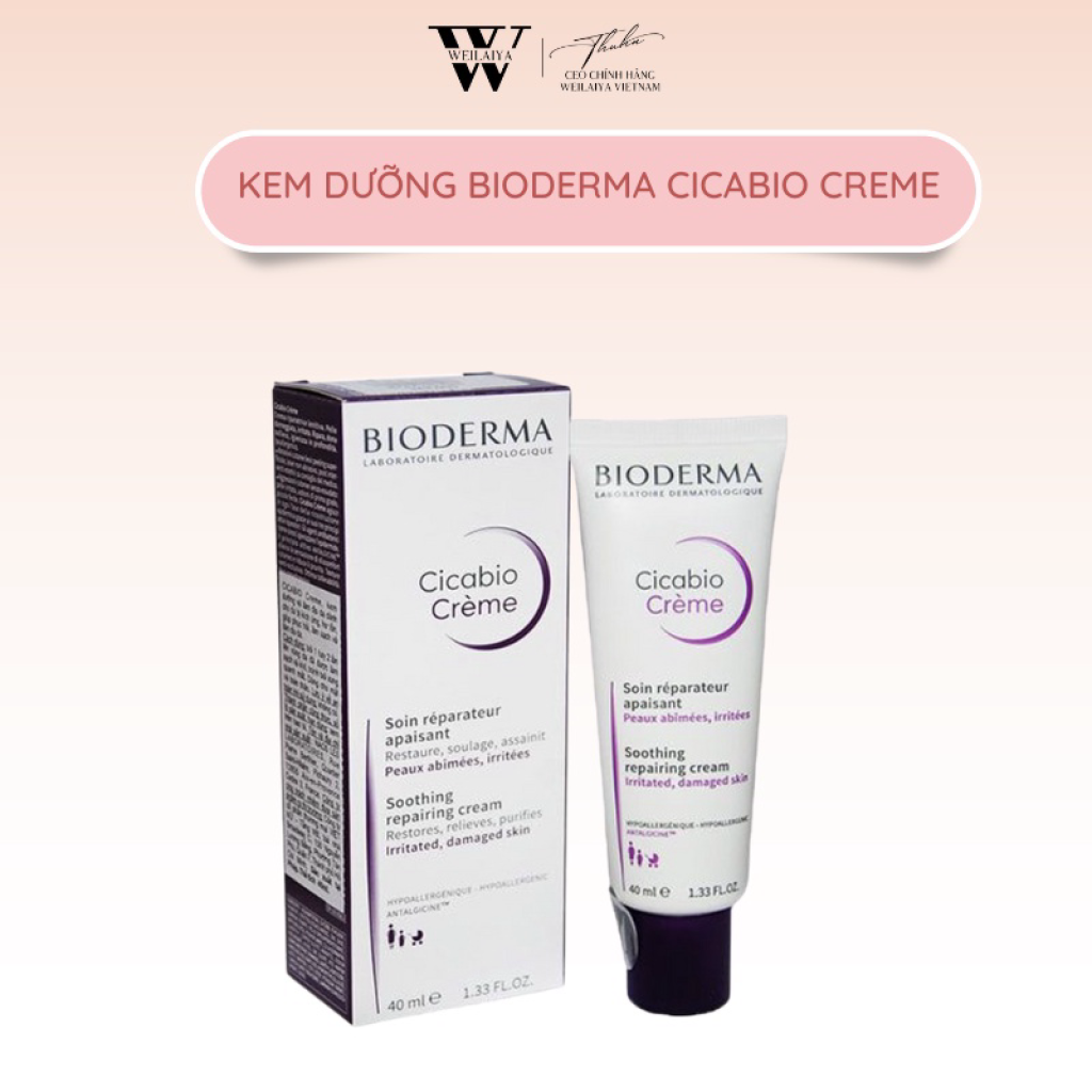 Kem Dưỡng Phục Hồi Da Tổn Thương Bioderma Cicabio Creme 40ml