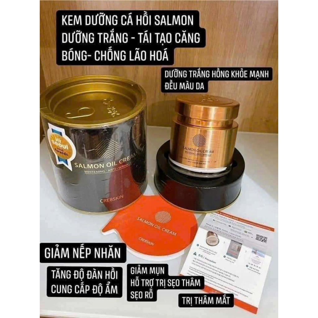 Kem Dưỡng Trắng Da Chiết Xuất Cá Hồi Salmon Oil Cream Cre8skin 80g