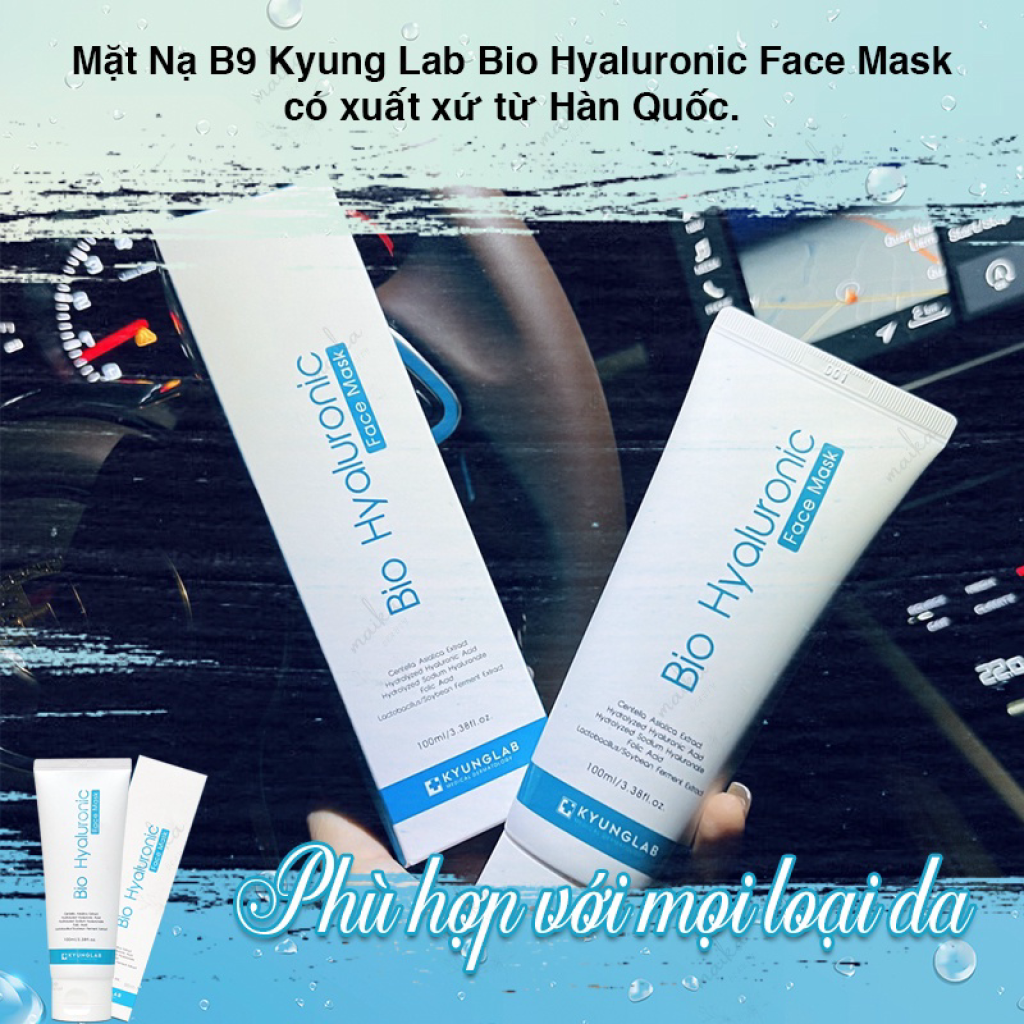 Mặt Nạ KYUNG LAB VITAMIN B9 BIO HYALURONIC FACE MASK Cấp Ẩm, Làm Dịu Da, Ngừa Lão Hóa 100ml