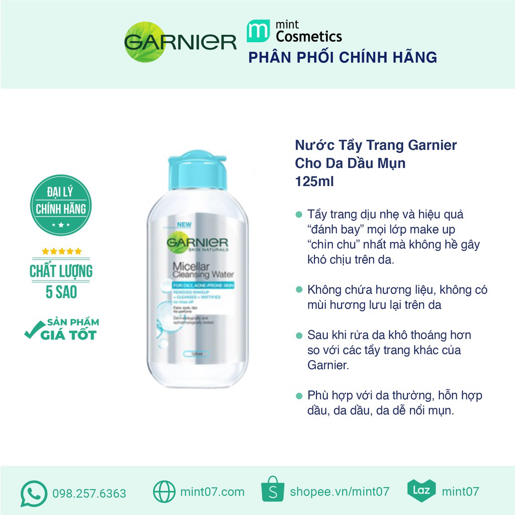 Nước Tẩy Trang Garnier Micellar Cleansing Water Cho Da Nhạy Cảm  400ml