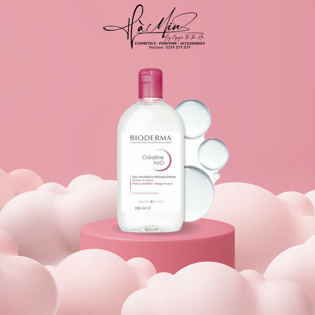 Nước Tẩy Trang Bioderma Crealine H2O Nắp Nhấn Màu Hồng Dành Cho Mọi Dạ 500ml