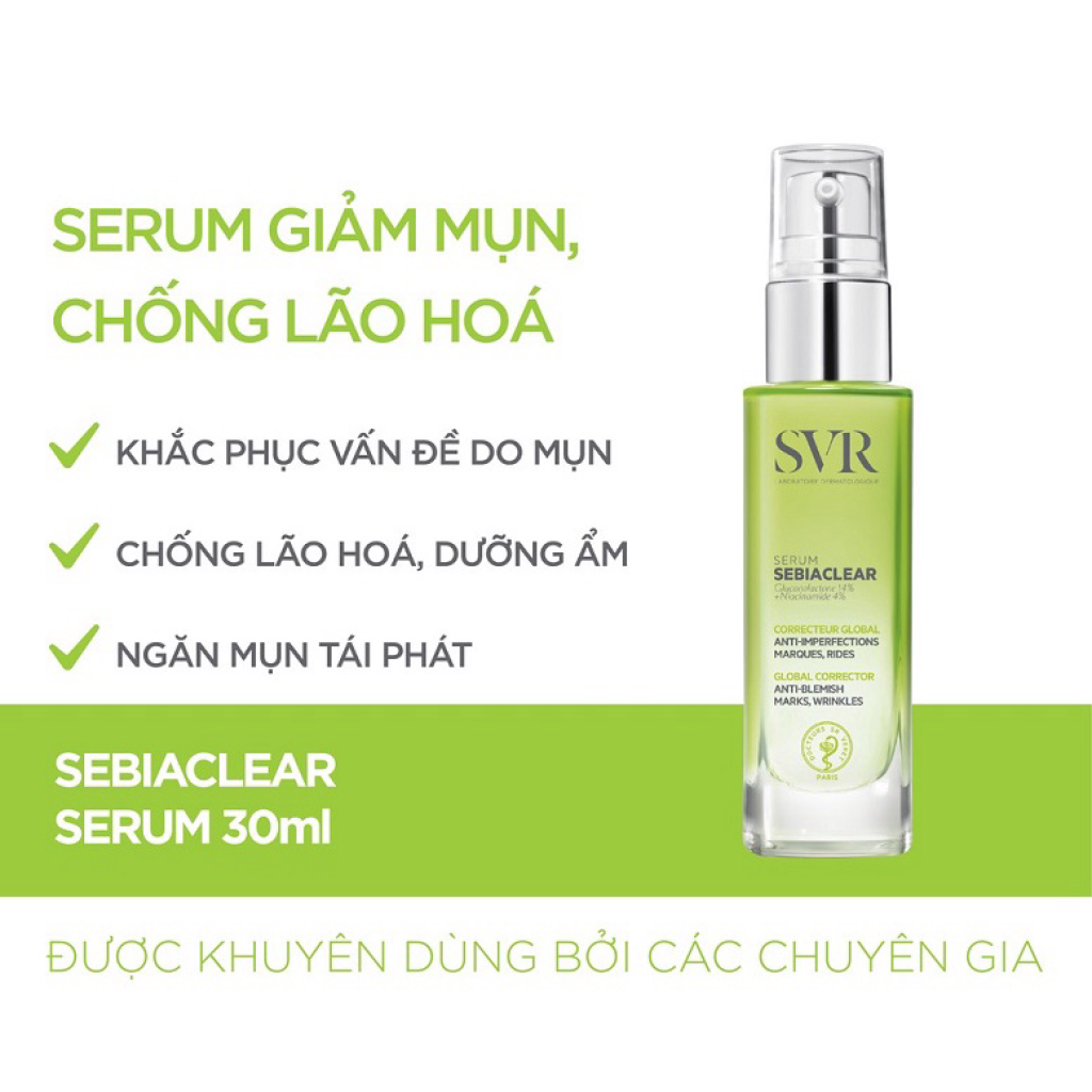 Serum SVR Sebiaclear 4% NIACINAMIDE và 14% PHA Tinh Chất Dưỡng SVR 30ml 4.9