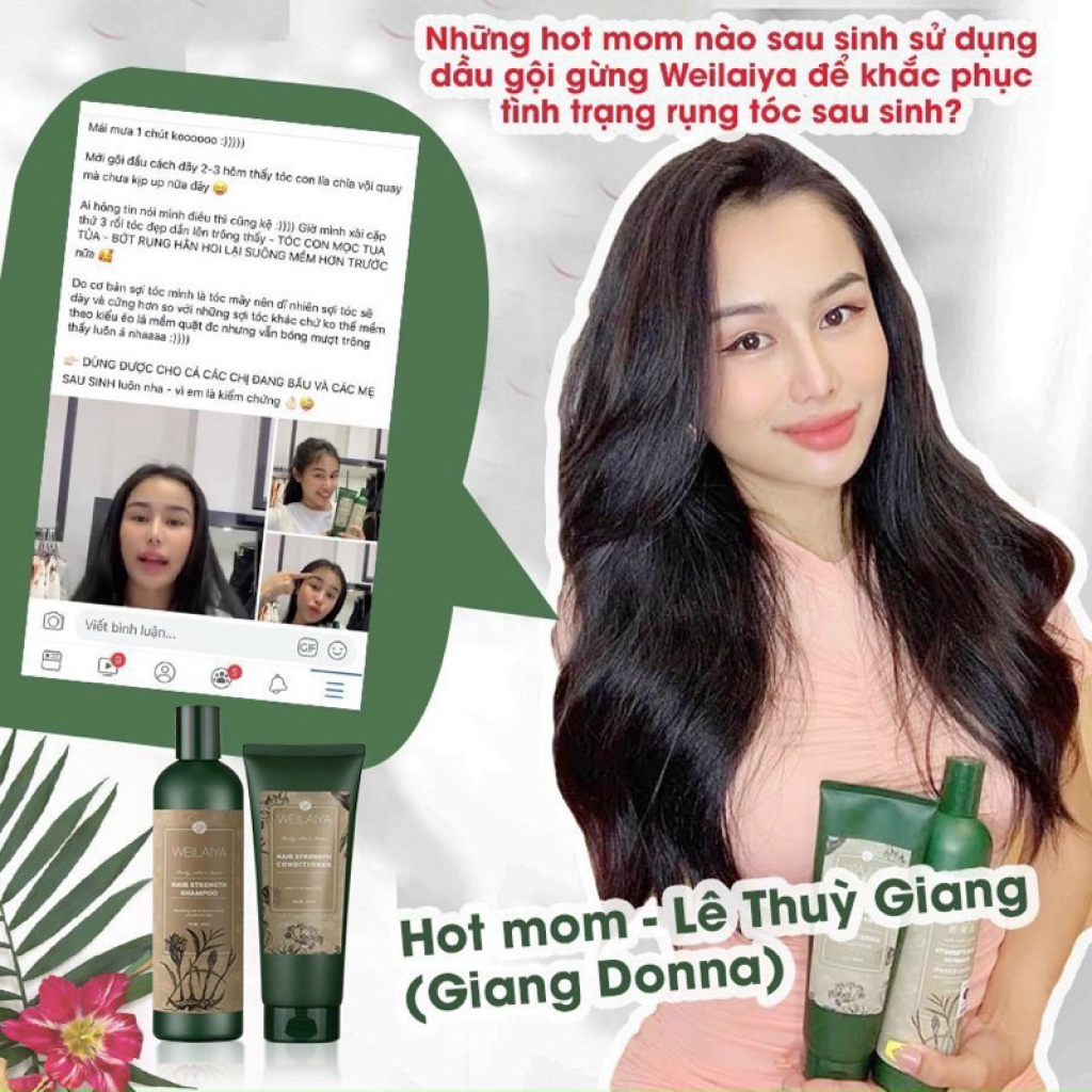 TEST MINI Dầu Gội Gừng, Gừng Hà Thủ Ô Weilaiya Giảm Rụng Tóc, Kích Mọc Tóc Nhanh Hợp Mọi Da Đầu